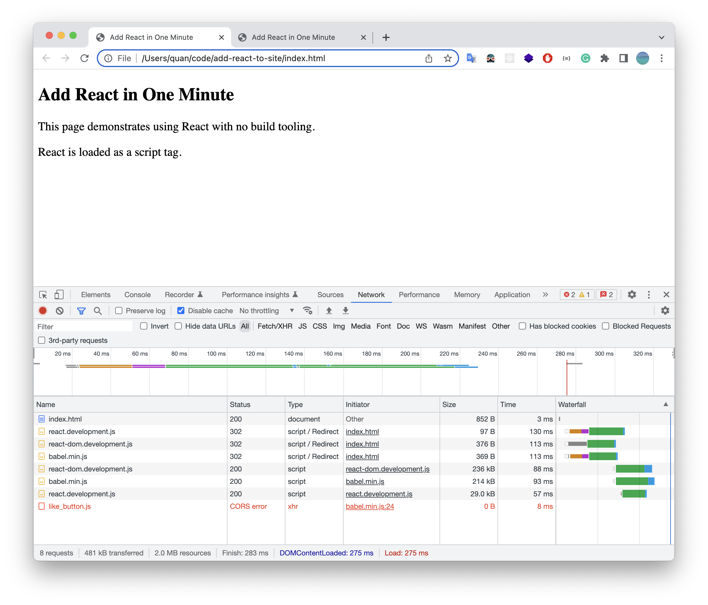 Open index-html