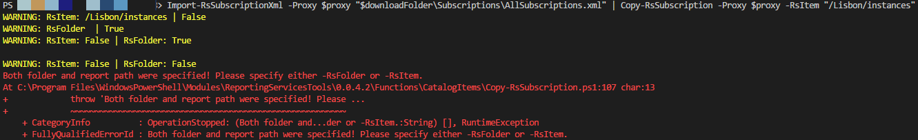 Can't copy more that one subscription with Copy-RsSubscription · Issue ...
