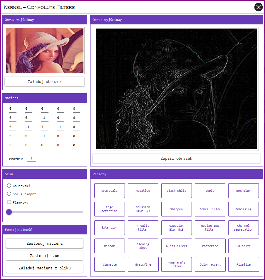 GitHub - Kowjako/Kernel-ImageFiltering: Program przedstawia realizację ...