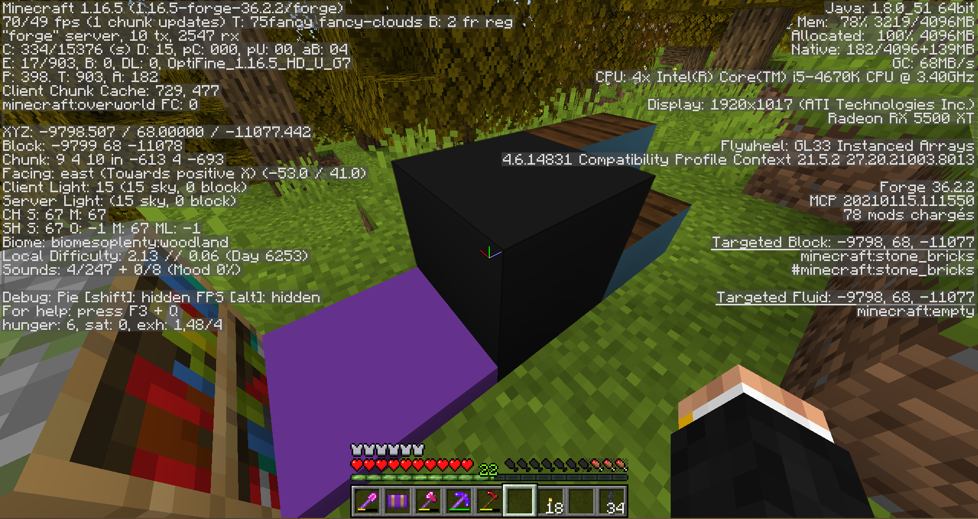 [Visual bug] Strange render on a blocs when using forge-1.16.5-36.2.2 ...