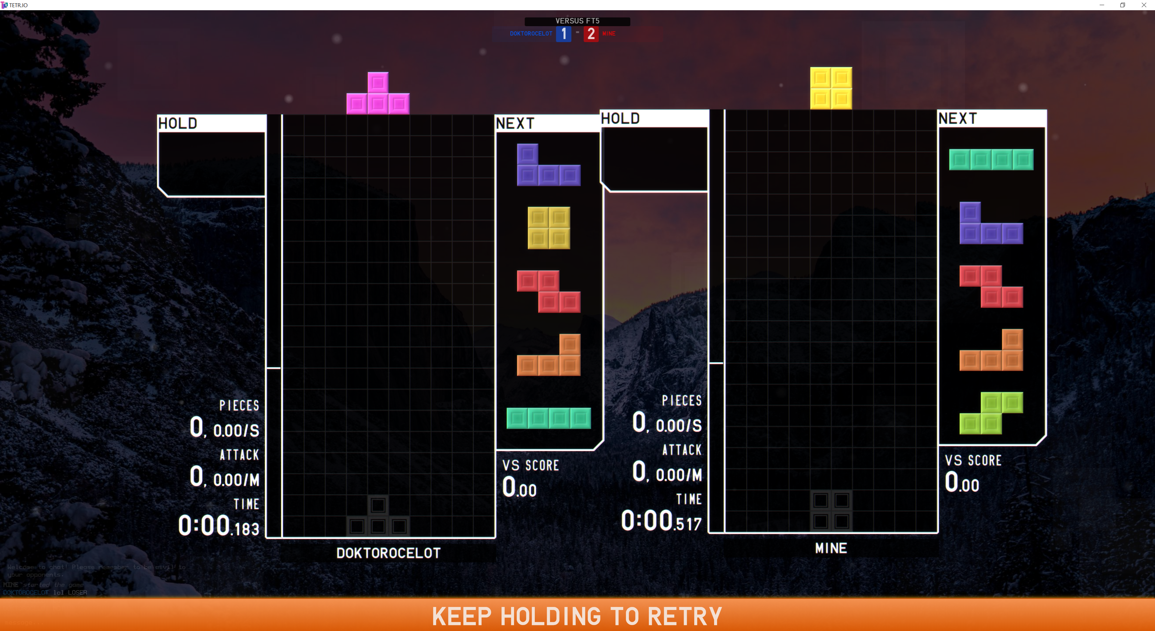 Retry Prompt Spamming 'Retry' in a PRACTICE room brings up a 'hold to retry' prompt ...