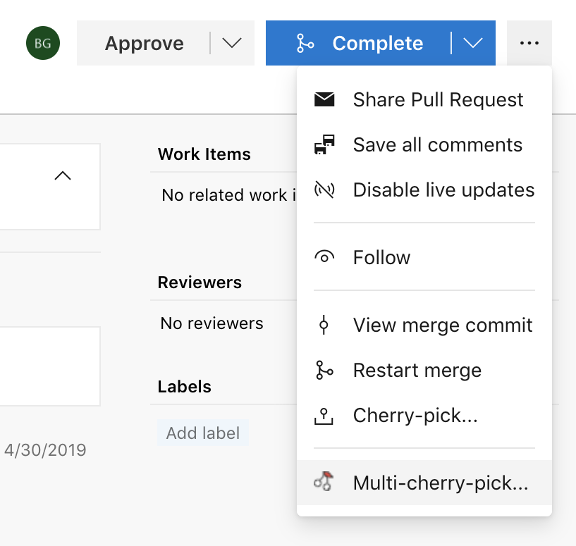 github cherry pick pull request