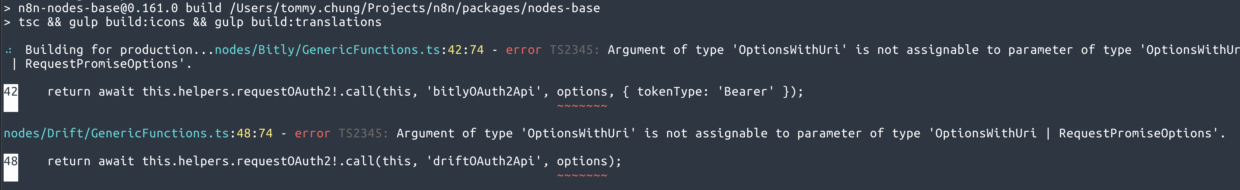 Unable to build project due to type error · Issue #2840 · n8n-io/n8n ...