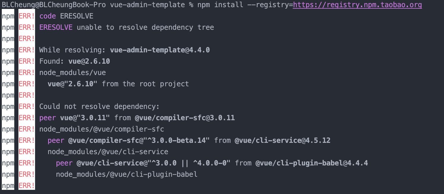 npm install失败报错 · Issue #673 · PanJiaChen/vue-admin-template · GitHub