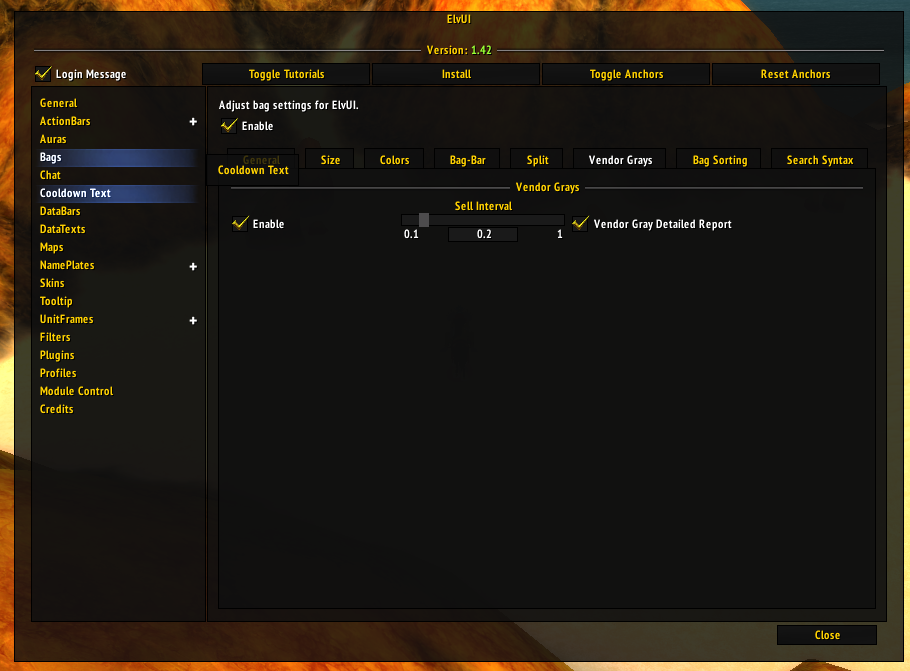 No config entry for auto sell greys to vendor · Issue 405 · ElvUITBC