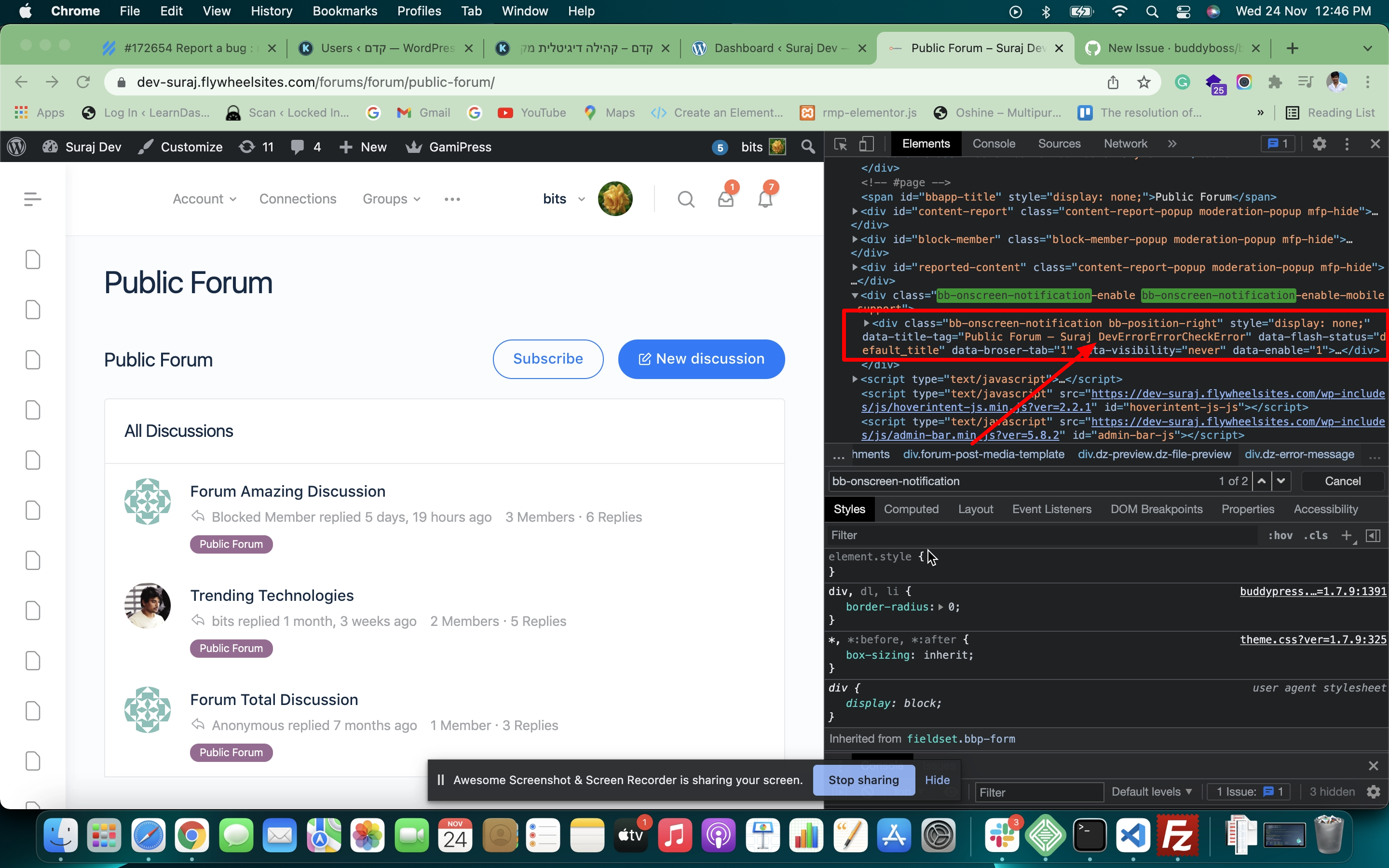 Desktop notification > browser tab title flashing with unknown text in ...