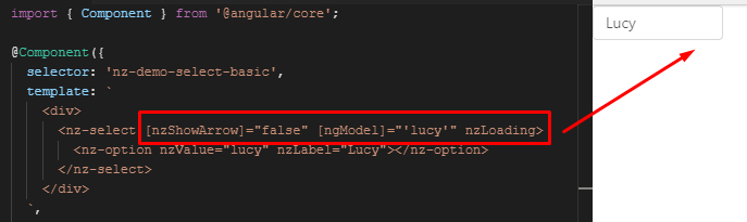 Select does not show loading state when nzShowArrow is set to false ...