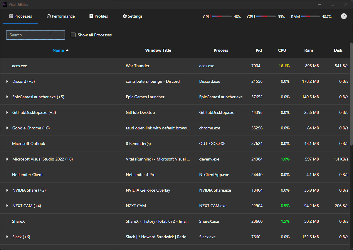 GitHub - Vital-Utilities/Vital-Utilities: Modern Windows Task Manager ...