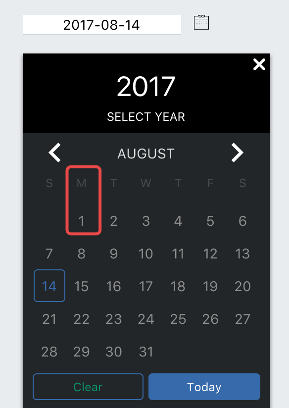 Incorrect Dates Issue 253 Bleenco Ng2 Datepicker Github