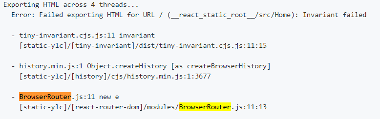 [Bug] Error when exporting HTML · Issue #1494 · react-static/react ...