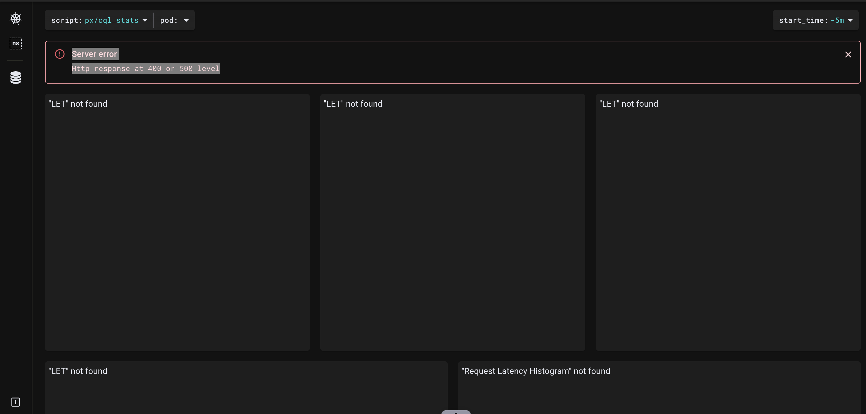 `ExecuteScript` network call from the Pixie UI fails with an HTTP 500 ...