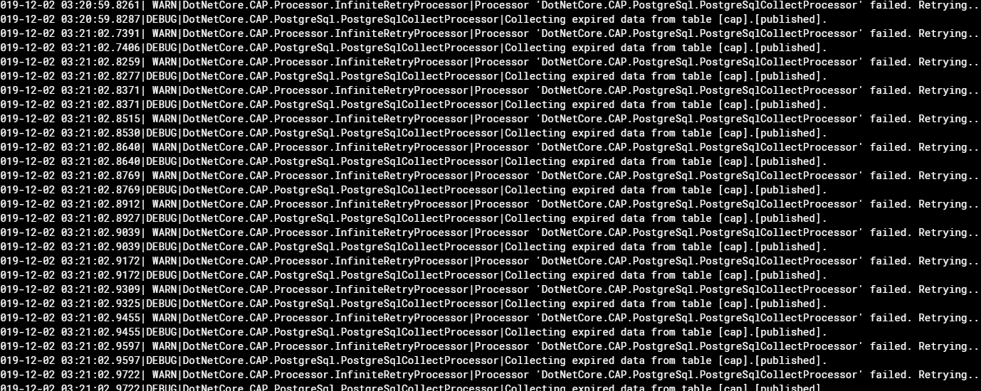 Cap retrying database connection problem · Issue #444 · dotnetcore/CAP ...