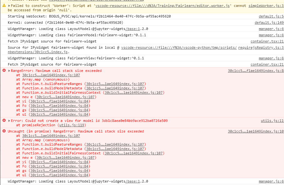 Fairlearn widget crashes when run inside of VS code · Issue #501 ...