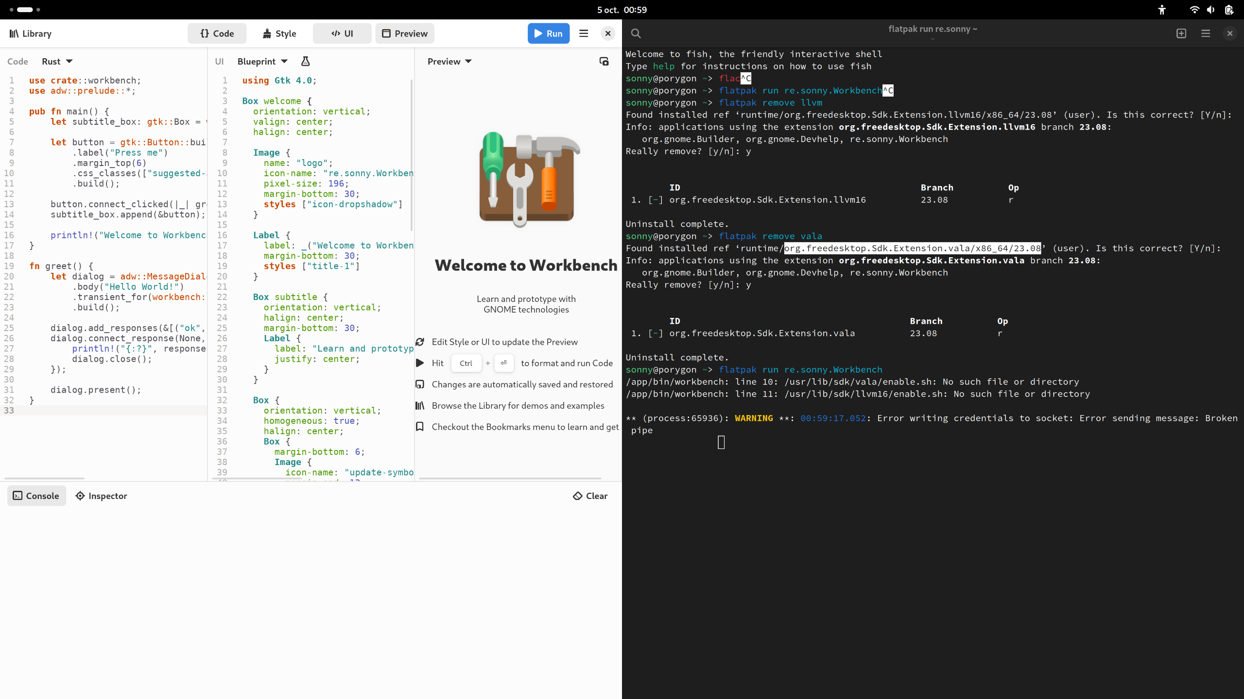 Can't launch app anymore. · Issue 669 · sonnyp/Workbench · GitHub