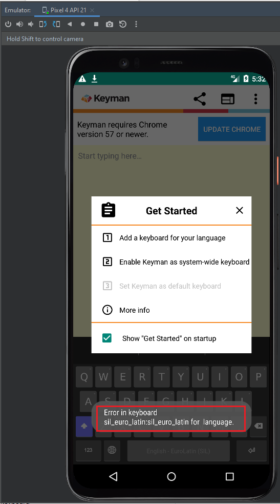 bug(android) Error in Keyboard 'sil_euro..' for language message