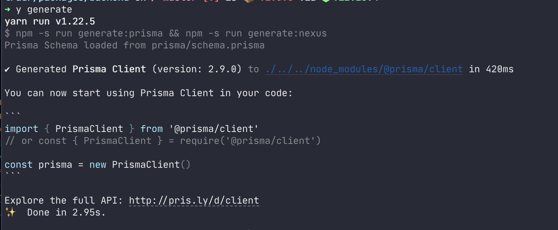 yarn generate gets stuck on something · Discussion 4038 · prisma