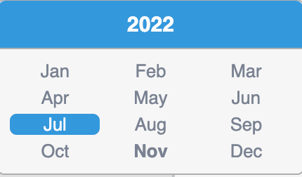Month Picker with `includeDates` does not apply a style to the ...