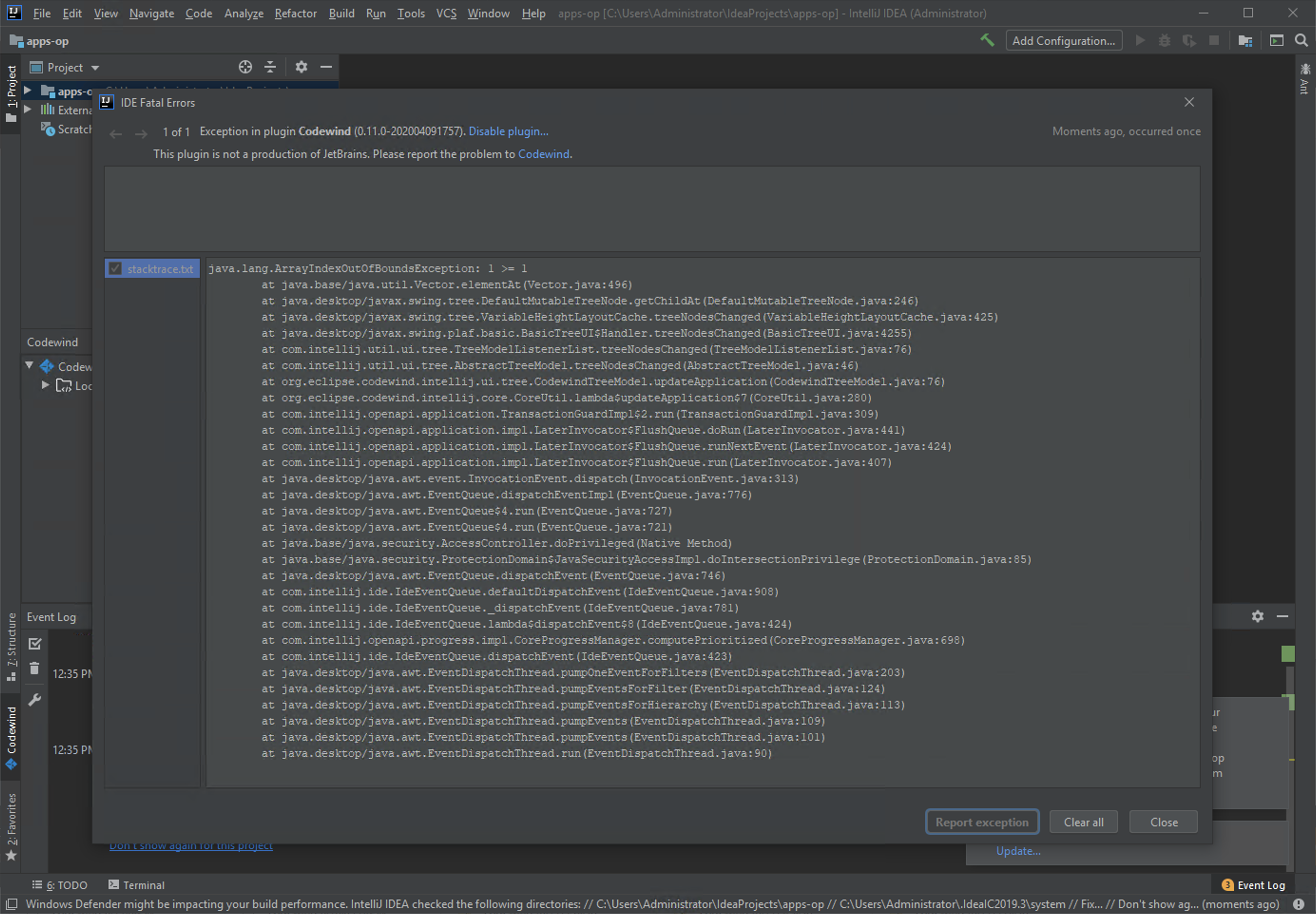 SVT [IntelliJ] ArrayIndexOutOfBoundsException when creating project ...