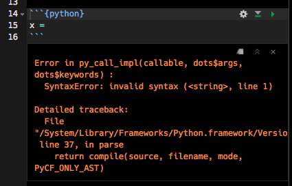 Executing Python chunk shows extended error · Issue #2322 · rstudio ...