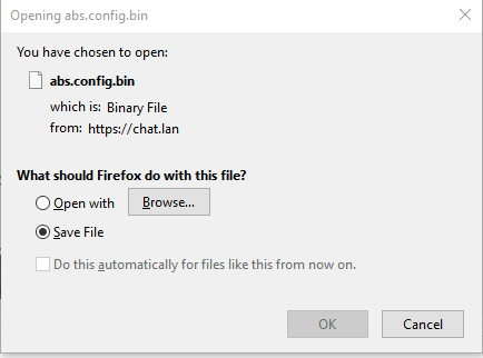 When sending file with extension *.config, are added *.bin additional ...