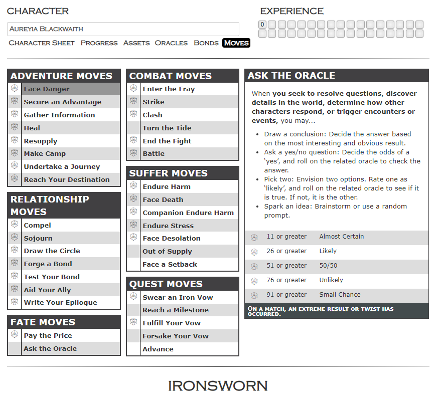 [Ironsworn] Added Moves and Minor Fixes by aureyia · Pull Request 5829 · Roll20/roll20