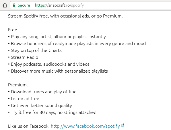 snapcraft io spotify description chromium