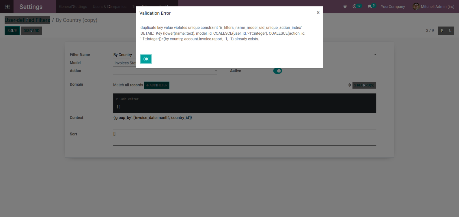 Plain SQL constraint