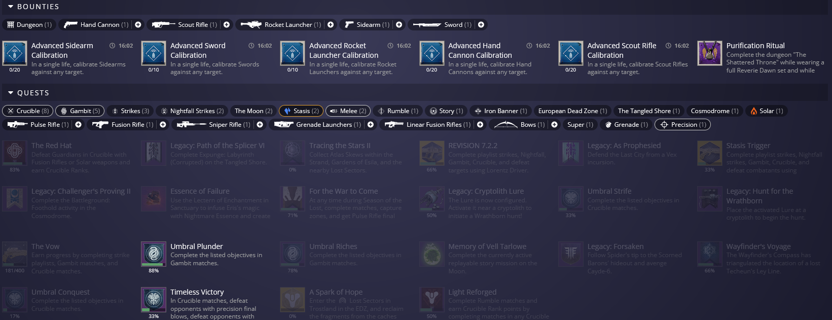 Stasis Quests Not Filtered Correctly · Issue #7300 · DestinyItemManager ...
