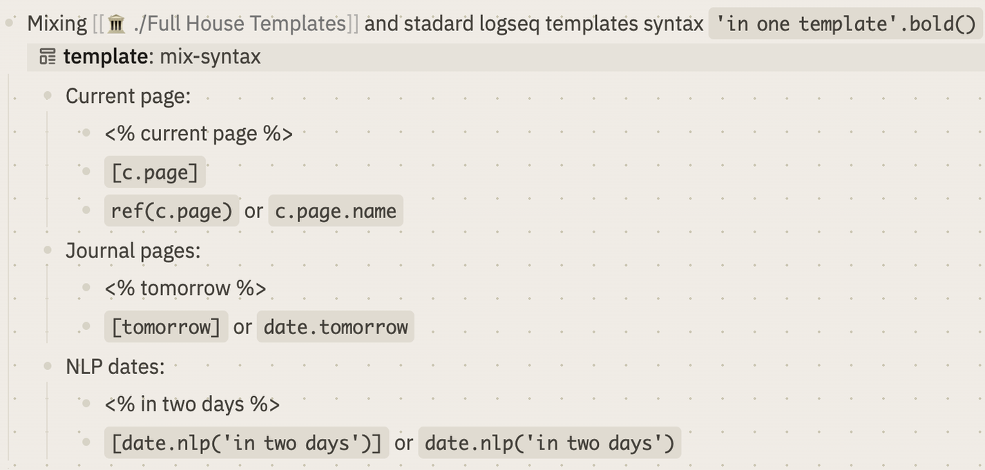 GitHub stdword/logseq13fullhouseplugin Logseq Templates you will really love ️