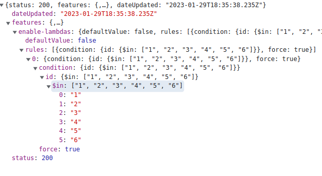 [Bug] setting up override rules for feature flag if id is equal to ...