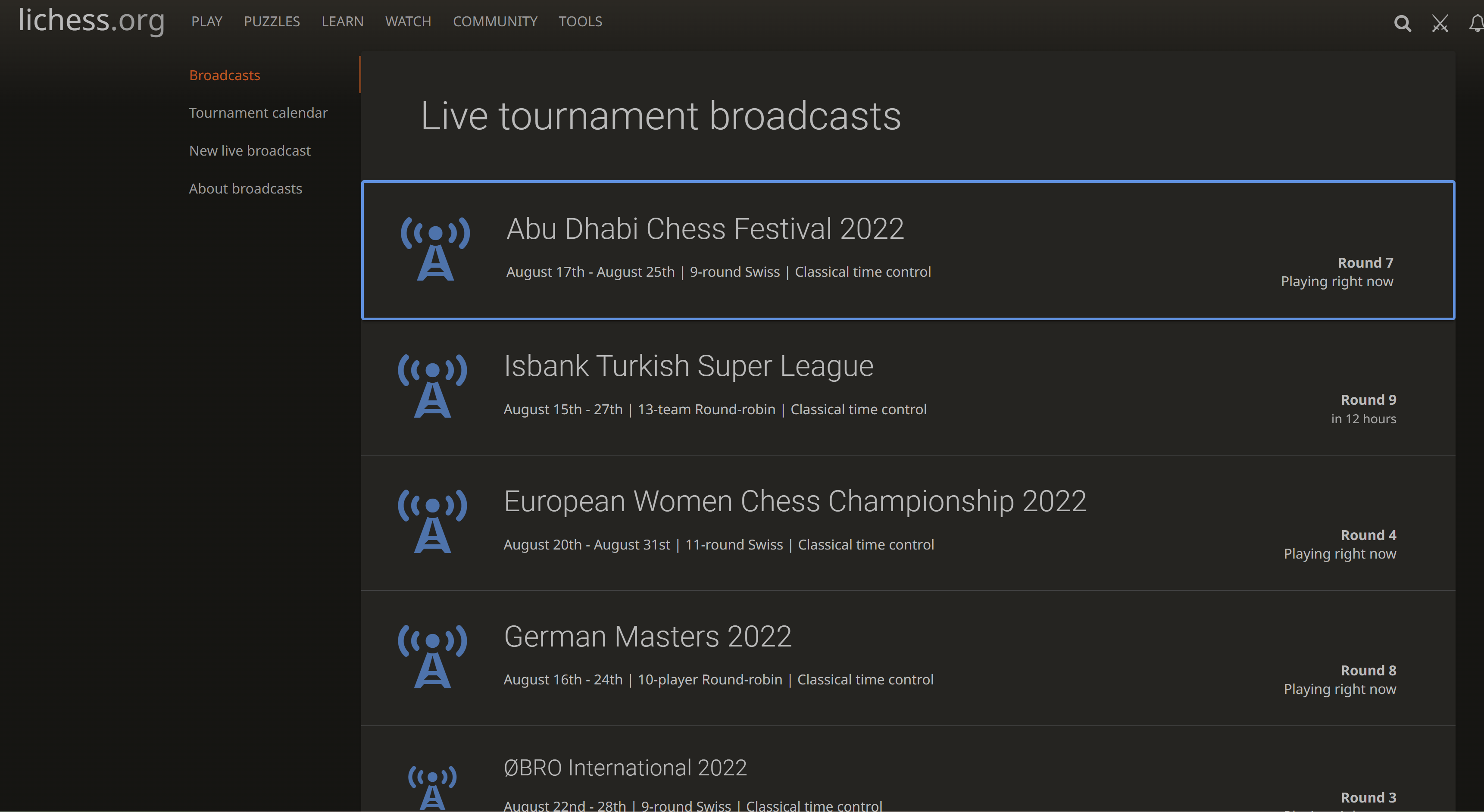 Broadcast in mobile app · Issue #2175 · lichess-org/lichobile · GitHub