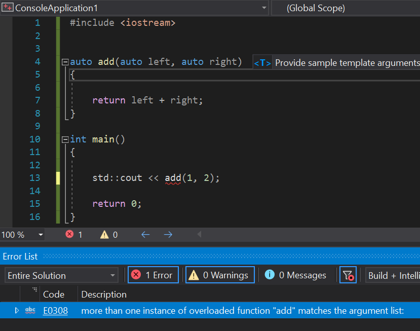 IntelliSense of errors in C++ auto parameters · Issue #6934 · microsoft ...