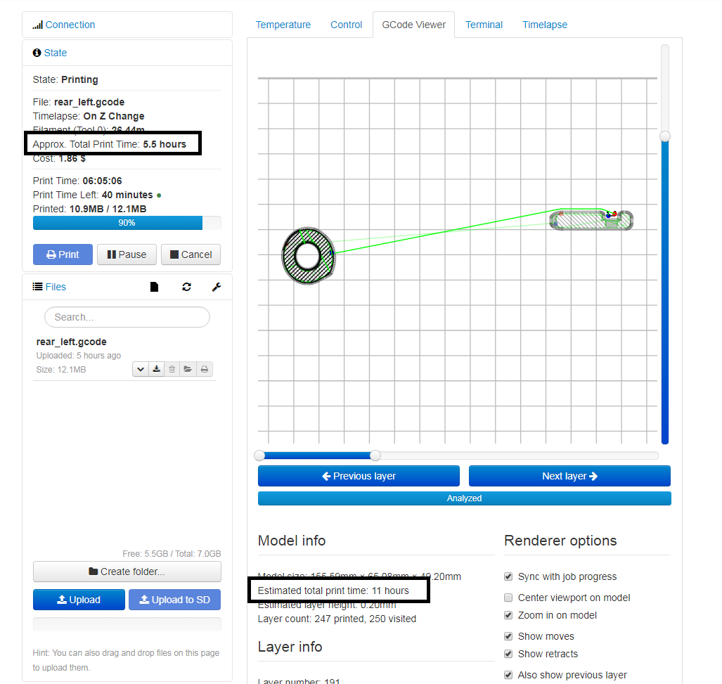 Estimated Total Print Time on GCode Viewer tab incorrect · Issue #2053 ...