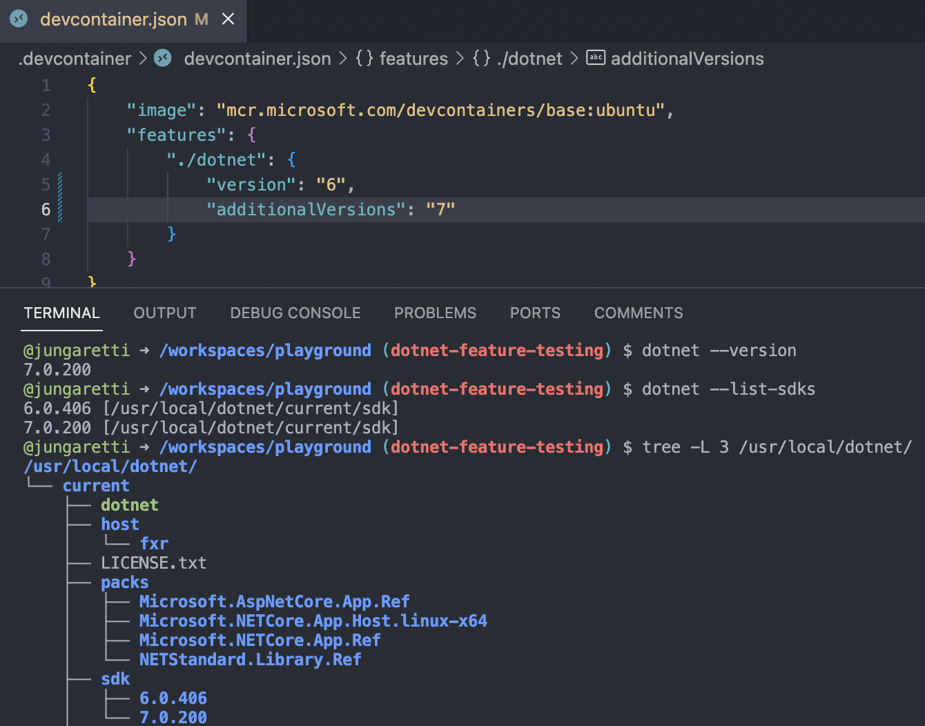 New feature --version is 7 with option version 6