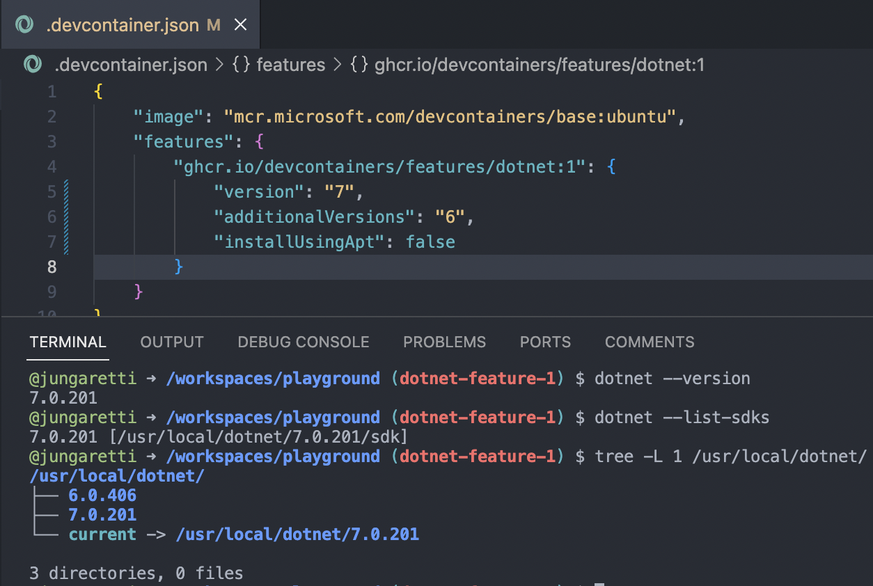 Old feature --version is 7 with option version 7