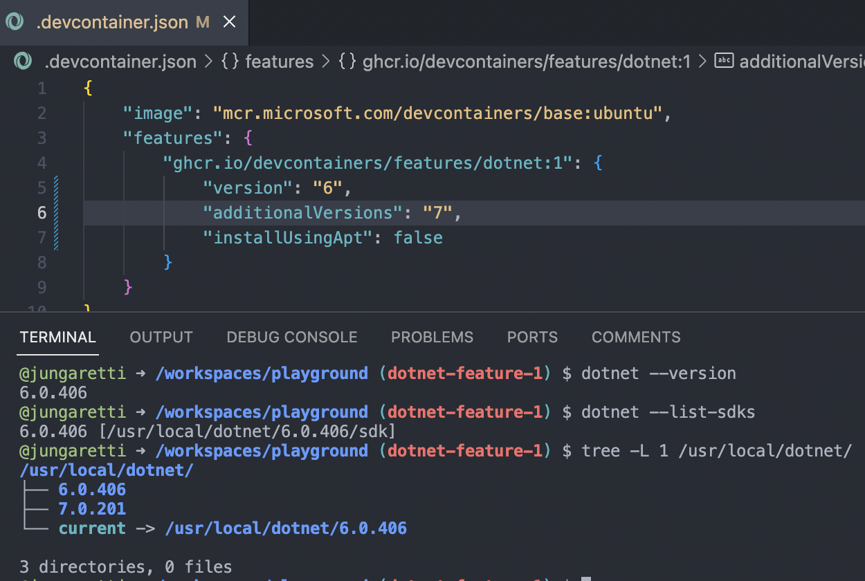 Old feature --version is 6 with option version 6