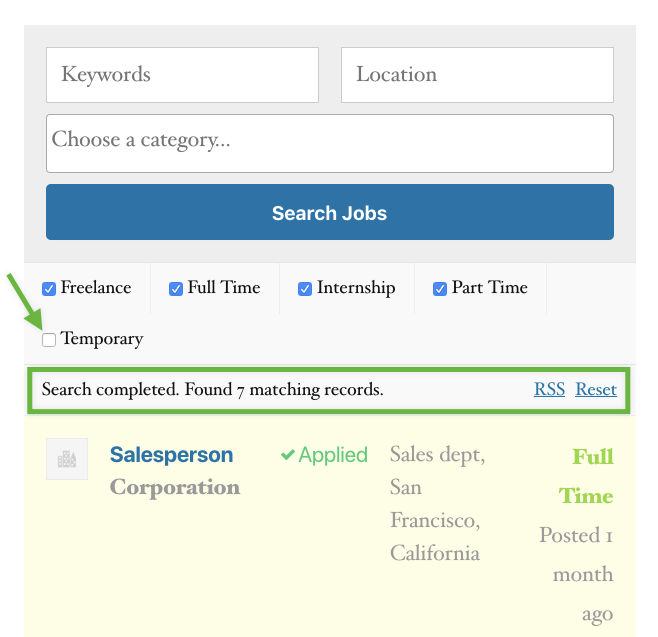 Selecting all job types removes the search results count · Issue 1815