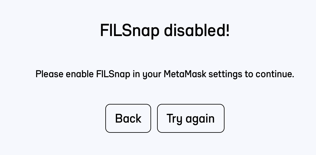 Bug Filecoin Snap enters a broken unrecoverable state if you change