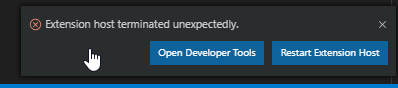 On first connect, extension host crashes · Issue #1289 · microsoft ...