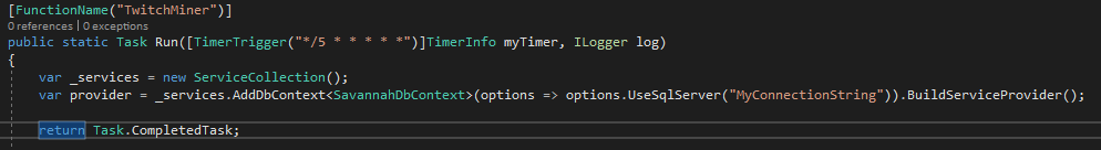 VerificationException: Method Microsoft.Extensions.DependencyInjection ...