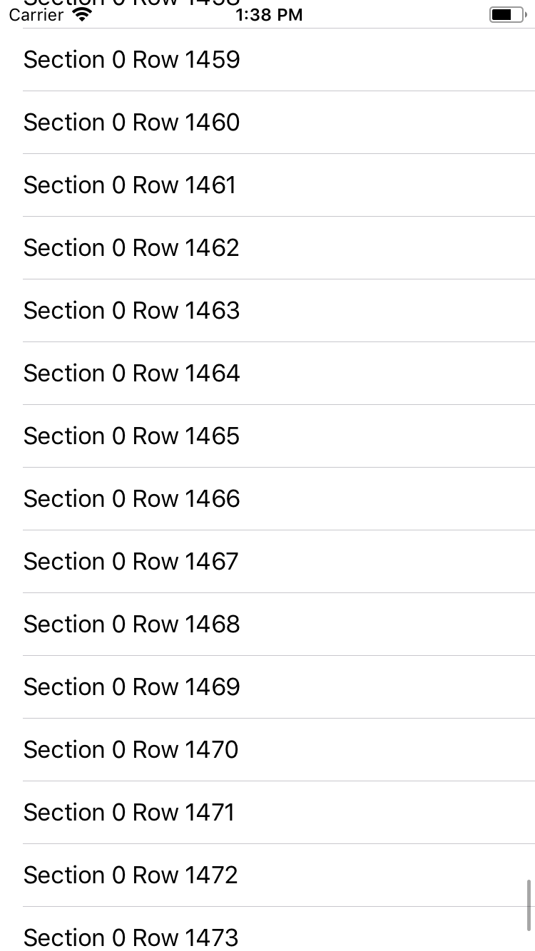 Scrollbar thumb's size (length) on iOS calculation is always minimal on very long ListViews