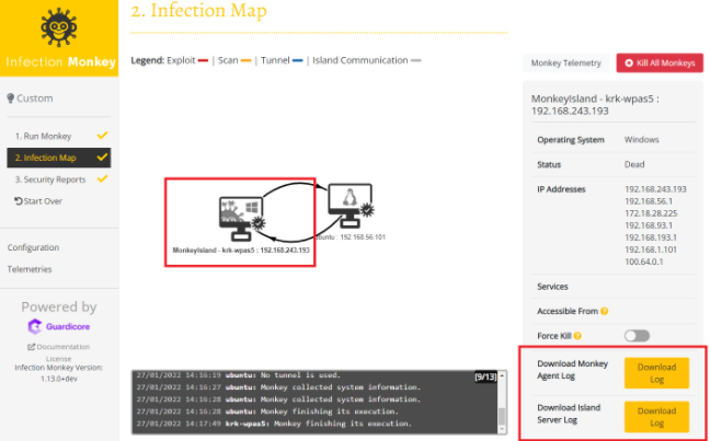 "Download log" button missing · Issue #1894 · guardicore/monkey · GitHub
