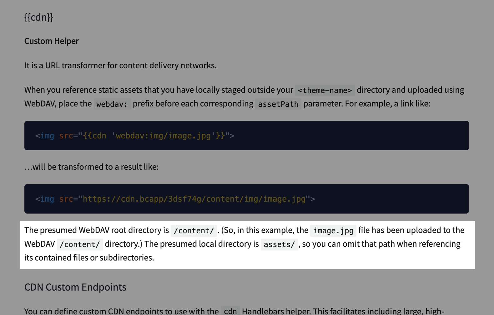 {{cdn}} injection helper with `webdav` is not using local `/assets
