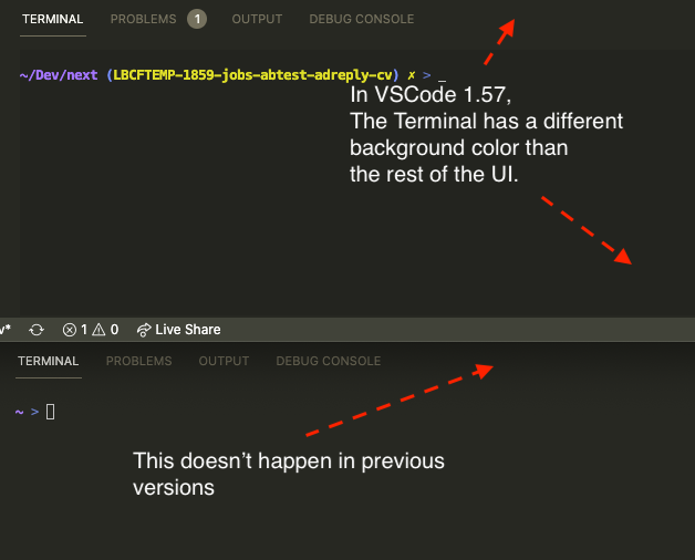 Terminal: wrong background color in 1.57 · Issue #126014 · microsoft ...