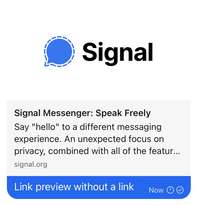Can send message that locally contains link preview, but not the