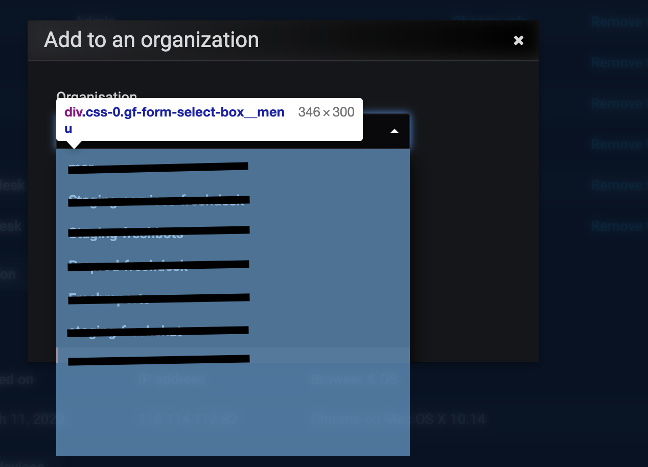Grafana add to org dropdown is not showing all elements in json · Issue