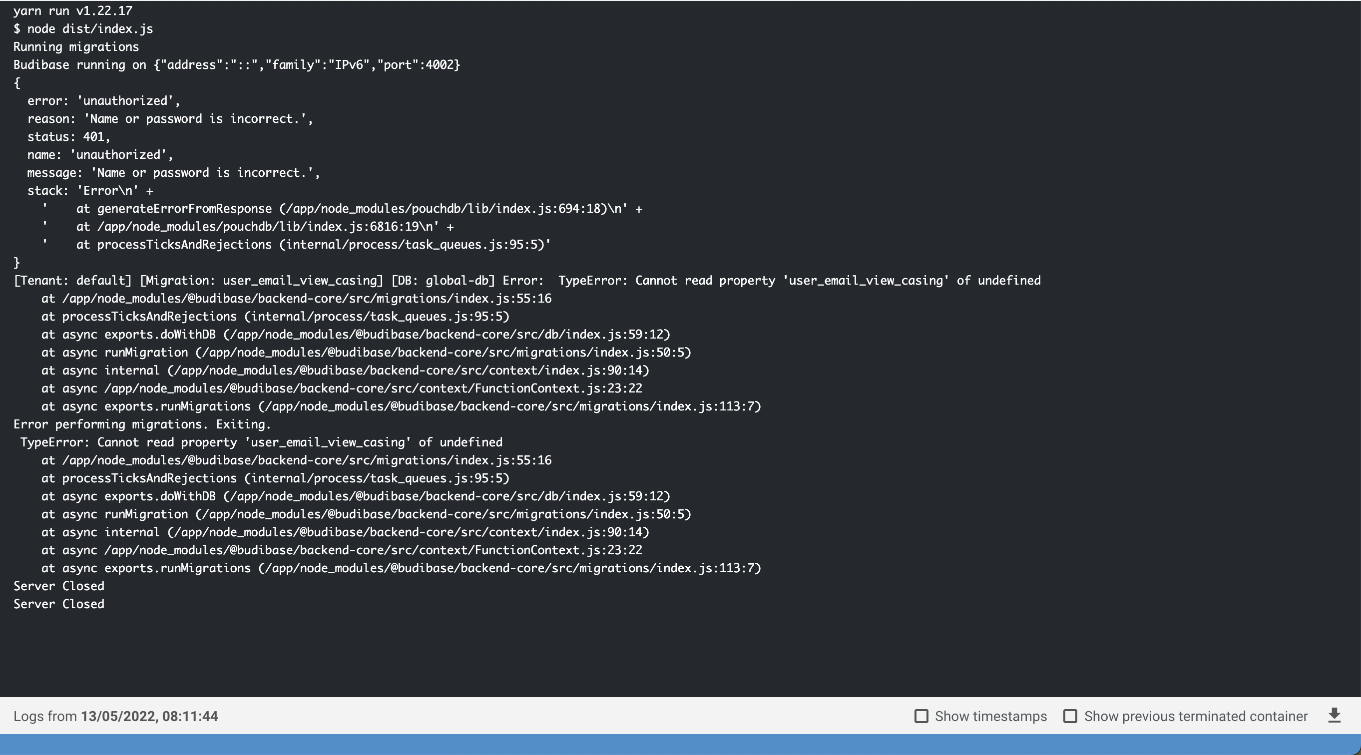 Error upgrading from v1.0.110 to v1.0.156 · Issue #5866 · Budibase ...