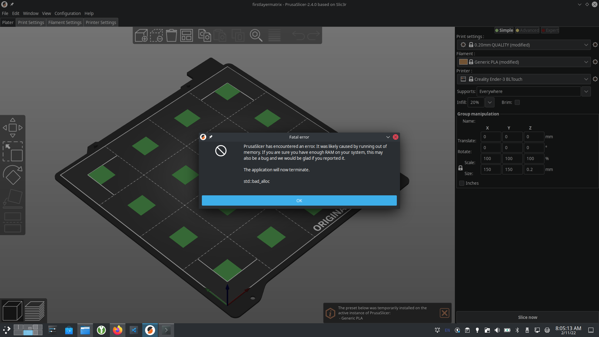 Segfault when changing printer after loading 3mf with a different ...