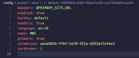 [Testing] Project config syncing extra site when running test suite ...