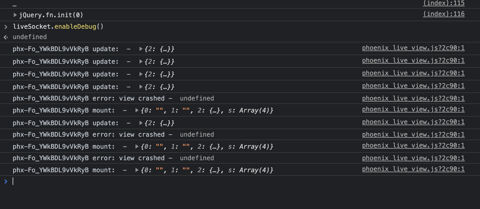 LiveView Crashes with Undefined Message in Production Environment ...